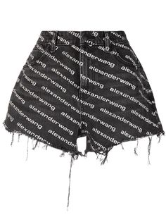 Alexander Wang logo-print denim shorts