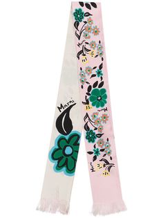 Marni floral-print neck scarf