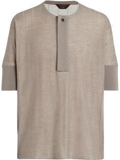Ermenegildo Zegna джемпер в рубчик с укороченными рукавами