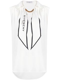 Givenchy logo-tie sleeveless blouse