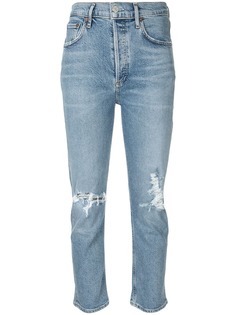AGOLDE укороченные джинсы с эффектом потертости