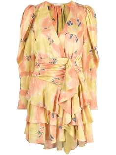 Ulla Johnson ярусное платье мини с цветочным принтом