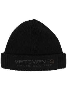 Vetements шапка бини с вышитым логотипом