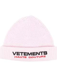 Vetements шапка бини с вышитым логотипом