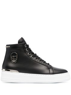 Philipp Plein высокие кеды с декором Skull