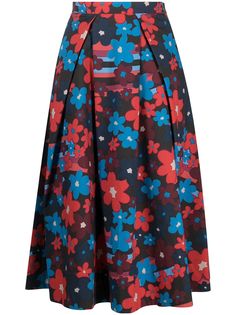 Marni юбка миди с цветочным принтом