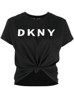 DKNY футболка с логотипом и завязками спереди