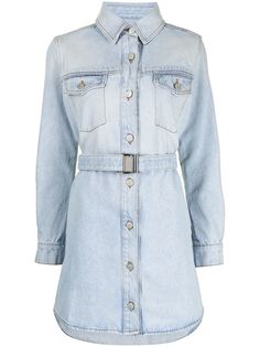 Off-White floral-embroidered denim dress