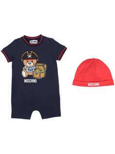 Moschino Kids комбинезон для новорожденного Teddy Bear с короткими рукавами