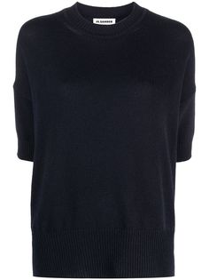 Jil Sander кашемировый джемпер с укороченными рукавами