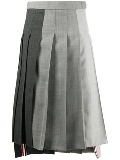 Thom Browne плиссированная юбка с асимметричным подолом
