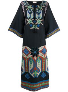 Tory Burch платье-кафтан с вышивкой