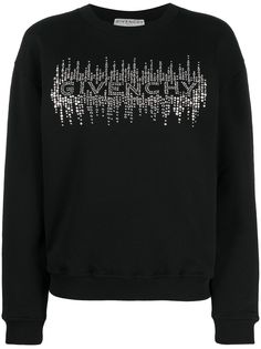 Givenchy толстовка с кристаллами и логотипом