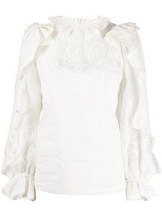 Zimmermann блузка Lovestruck Rope с оборками