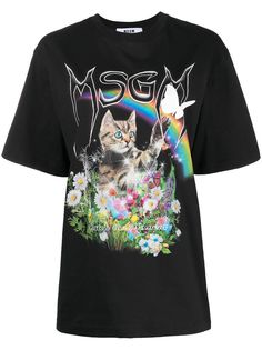 MSGM футболка с графичным принтом и логотипом