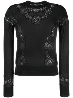 Dolce & Gabbana блузка с кружевным воротником