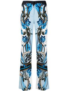 Alberta Ferretti брюки широкого кроя с цветочным принтом