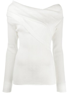 Nina Ricci топ в рубчик с открытыми плечами