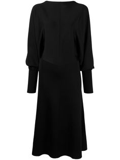 Victoria Beckham платье миди с пышными рукавами