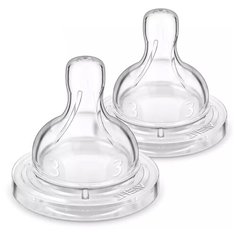 Соска Philips AVENT Classic+ силиконовая (средний поток) 3м+ 2шт. SCF633/27 бесцветный