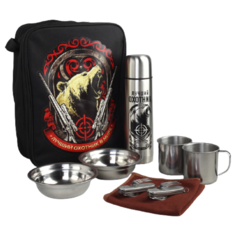 Набор туристической посуды Komandor Лучший охотник в мире 4503220, 8 шт. серый