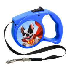 Поводок-рулетка для собак Пушистое счастье Super Dog 4077216 синий 3 м