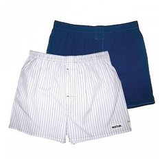 Hustler Набор трусов Боксеры шорты с внутренней резинкой, 2 шт., размер S, синий/белый