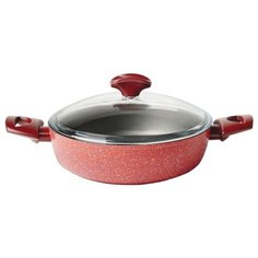 Сотейник TVS Dada 24 см с крышкой, розовый