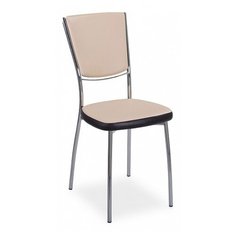 Стул Домотека Омега 5, металл/искусственная кожа, цвет: бежевый/черный