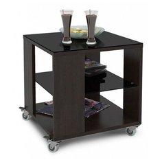 Столик журнальный Мебелик BeautyStyle 6, ДхШ: 45 х 45 см, венге/черное стекло