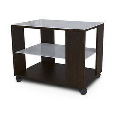 Столик журнальный Мебелик BeautyStyle 5, ДхШ: 65 х 45 см, венге/белое стекло