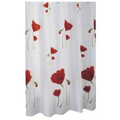 Штора для ванной RIDDER Mohn 180х200 белый/красный