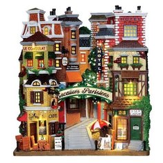 Фигурка LEMAX фасад Парижские ступени 27 х 24 х 10 см бежевый/красный/зеленый