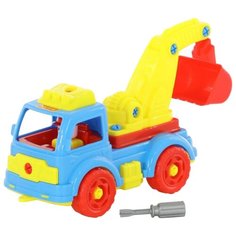 Винтовой конструктор Полесье Транспорт 73044 Автомобиль-экскаватор