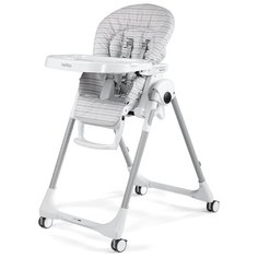 Стульчик-шезлонг Peg-Perego Prima Pappa Follow Me экокожа Linear Grey