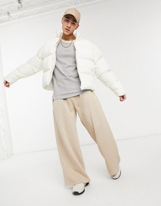 Светло-бежевый короткий пуховик ASOS DESIGN-Кремовый