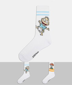 Набор из 2 пар спортивных носков с принтом «Ох уж эти детки!» ASOS DESIGN-Многоцветный