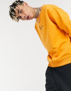 Оранжевый свитшот с небольшим логотипом Karl Kani Signature-Оранжевый цвет