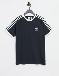 Черная футболка с 3 полосками adidas Originals adicolor-Черный цвет