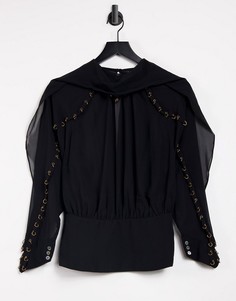 Черный лонгслив Topshop-Черный цвет
