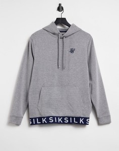 Серый клетчатый худи из эластичной жаккардовой ткани SikSilk