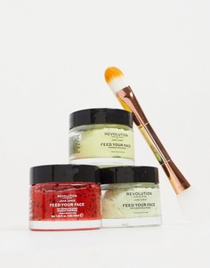 Набор из трех масок для лица Revolution Skincare х Jake Jamie - Feed Your Face Trilogy-Бесцветный