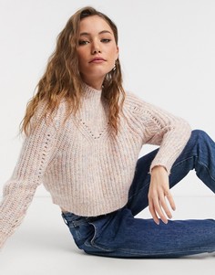 Розовый ажурный джемпер Topshop-Многоцветный