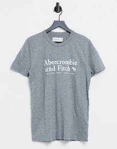 Серая футболка с логотипом Abercrombie & Fitch-Серый
