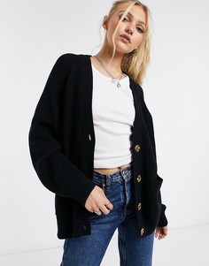 Черный кардиган в стиле oversized Monki Maria-Черный цвет