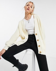 Oversized-кардиган кремового цвета Monki Maria-Бежевый