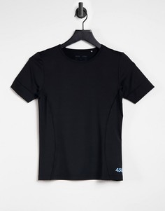Облегающая футболка с декоративными швами ASOS 4505-Голубой