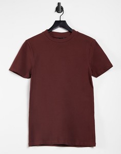 Коричневая футболка из органического хлопка ASOS DESIGN-Коричневый цвет