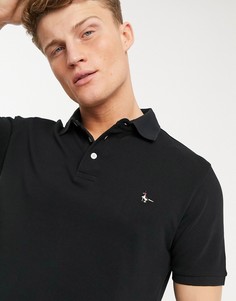Черная футболка-поло Jack Wills Aldgrove-Черный цвет