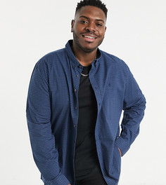 Рубашка в синюю клетку с длинными рукавами Burton Menswear Big & Tall-Голубой